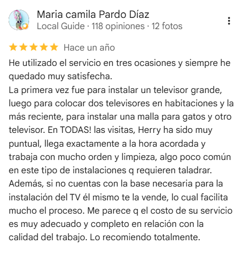 Reseña de cliente 3